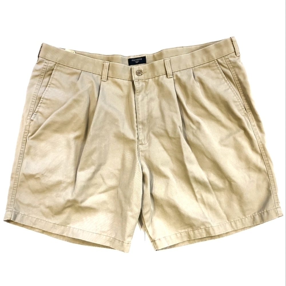 𝅺dockers Tan Pleated Stretchable Waist Shorts